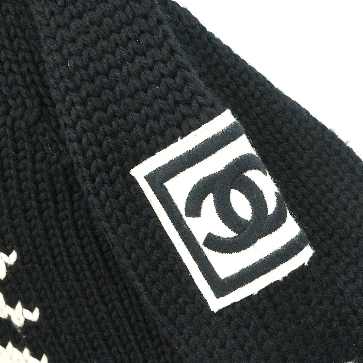Chanel 2008 Sport Line Snowflake Sweater Knit Top Black #38