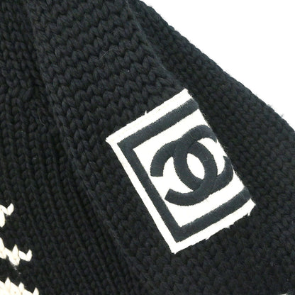 Chanel 2008 Sport Line Snowflake Sweater Knit Top Black #38