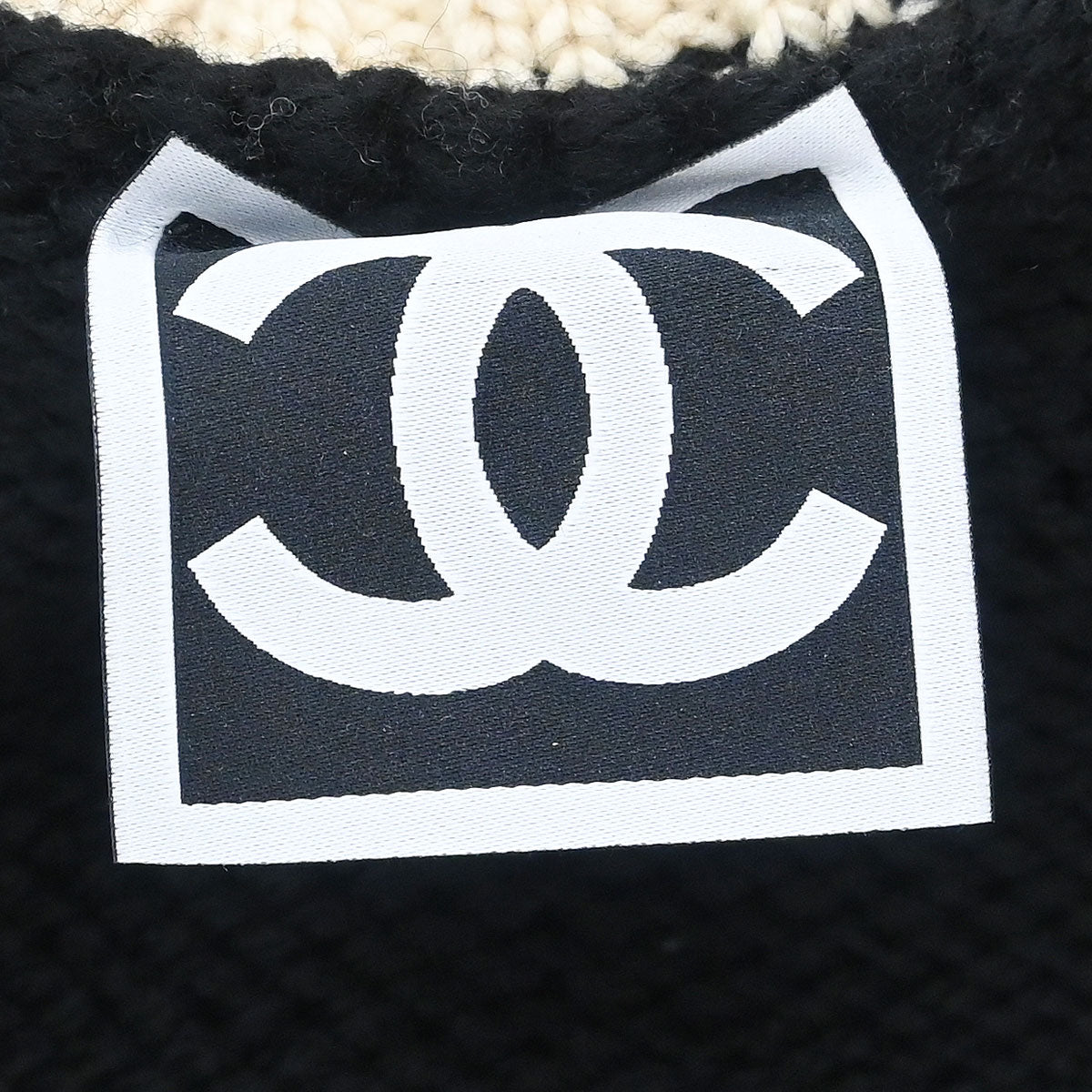 Chanel 2008 Sport Line Snowflake Sweater Knit Top Black #38