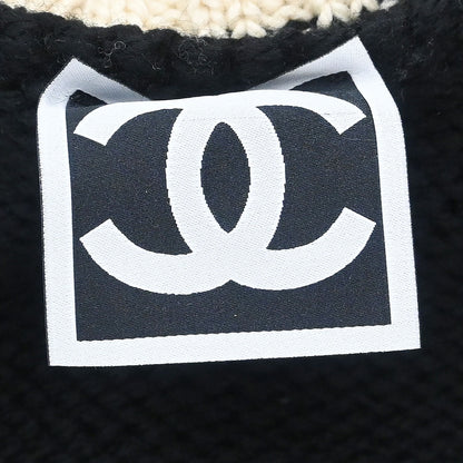 Chanel 2008 Sport Line Snowflake Sweater Knit Top Black #38