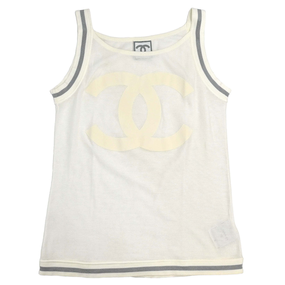 Chanel 2006 Sport Line Sleeveless Tank Top White #38