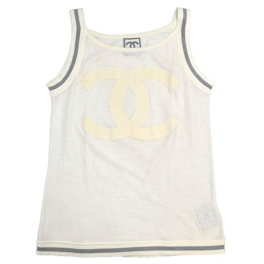Chanel 2006 Sport Line Sleeveless Tank Top White #38