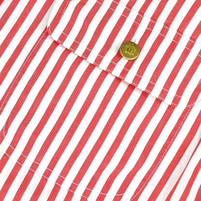 Chanel Striped Shirt Blouse Red