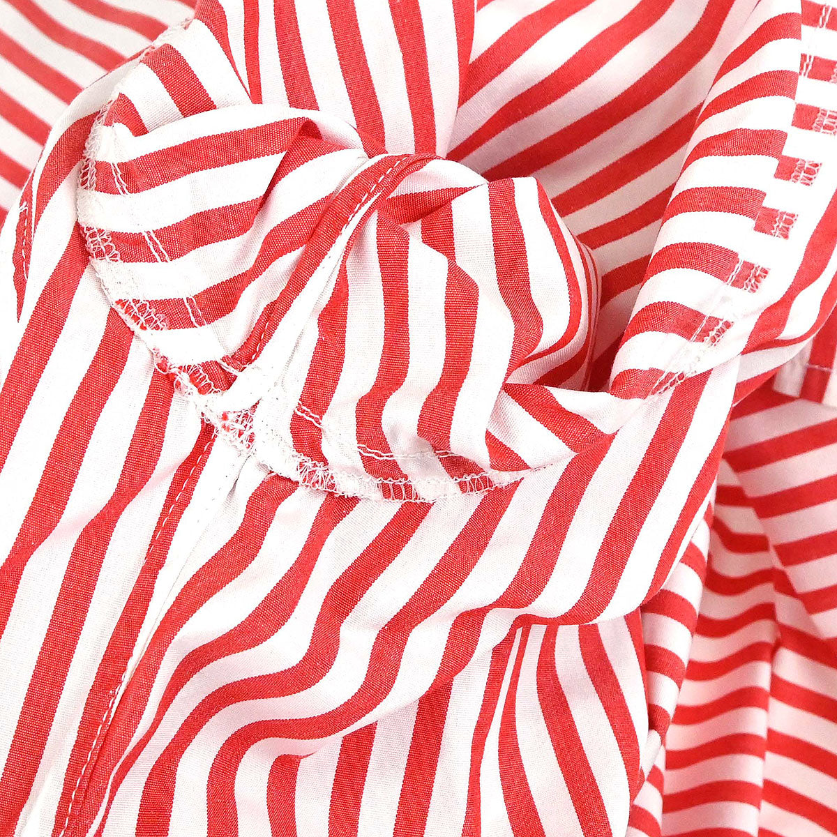 Chanel Striped Shirt Blouse Red