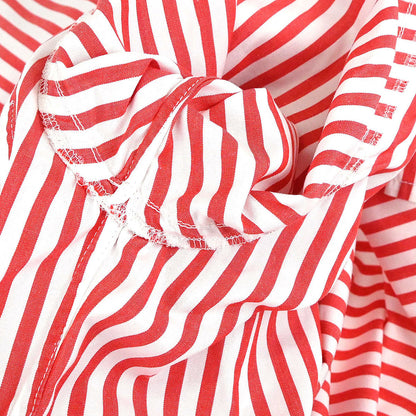 Chanel Striped Shirt Blouse Red