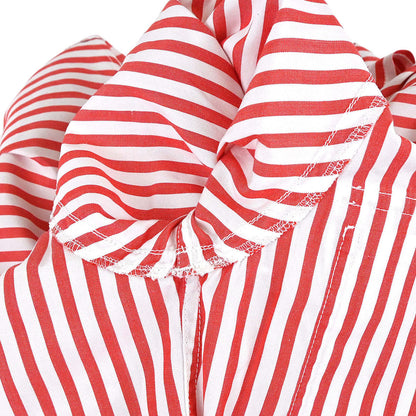 Chanel Striped Shirt Blouse Red
