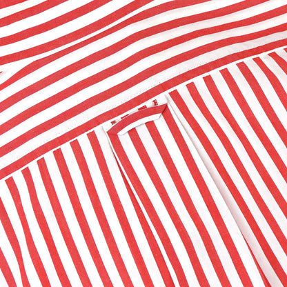 Chanel Striped Shirt Blouse Red