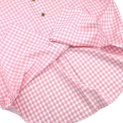 Chanel Blouse Shirt Gingham Check Pink