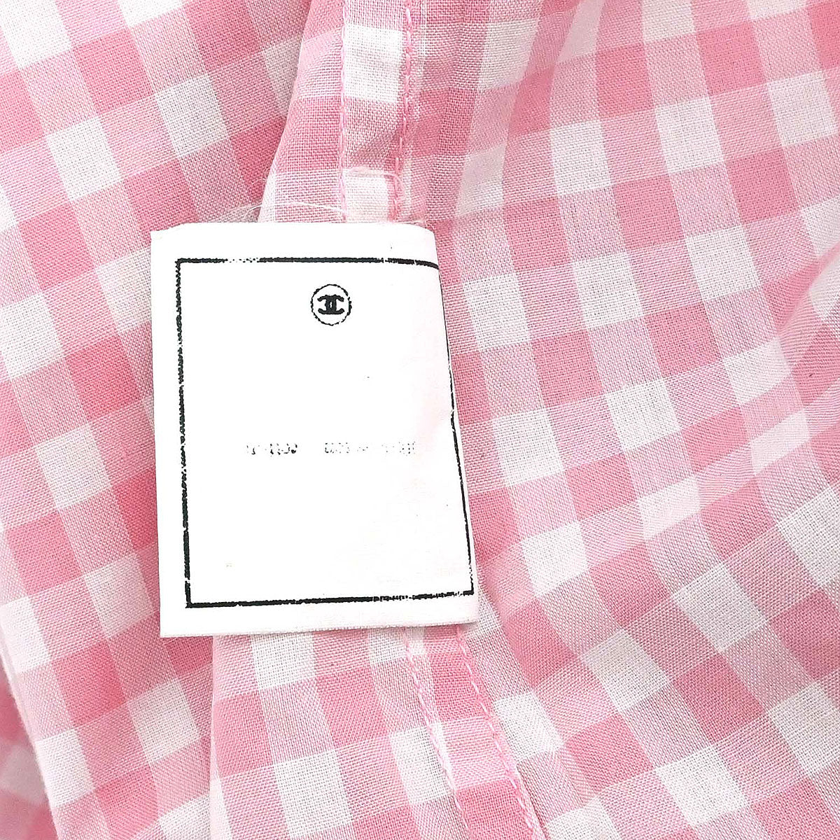 Chanel Blouse Shirt Gingham Check Pink