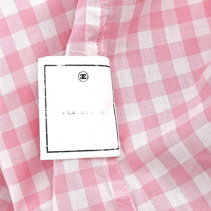 Chanel Blouse Shirt Gingham Check Pink