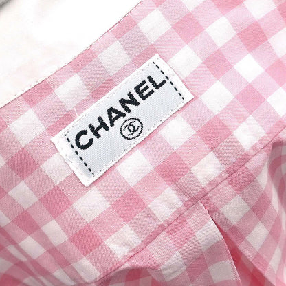 Chanel Blouse Shirt Gingham Check Pink