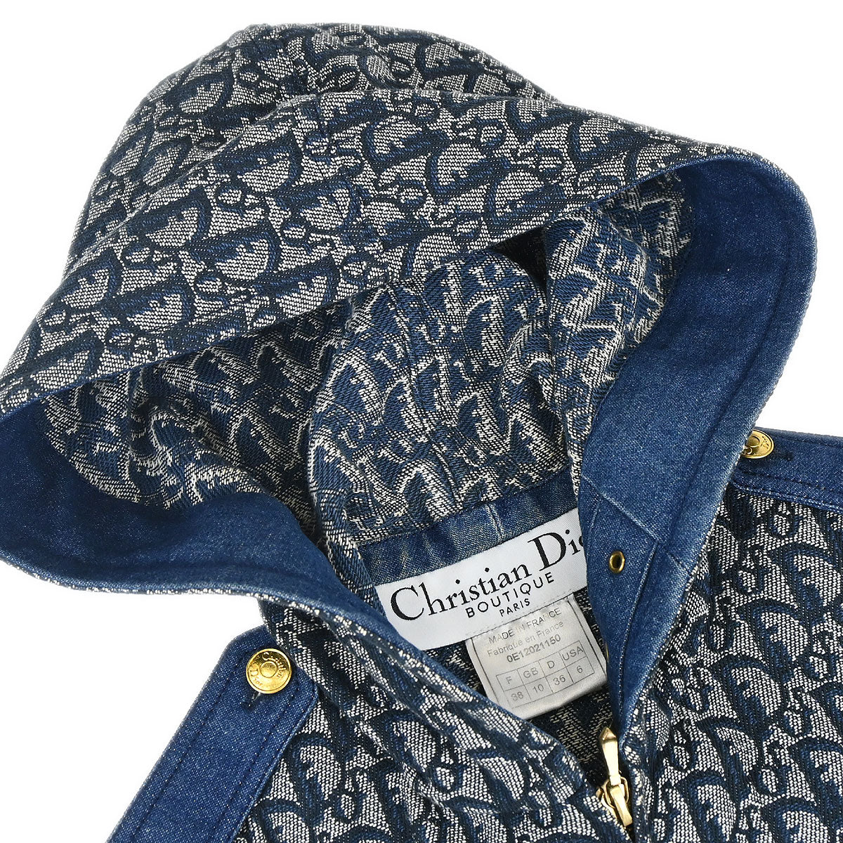 Christian Dior 2000 Zip Up Hooded Trotter Jacket Vest Navy #38