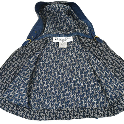 Christian Dior 2000 Zip Up Hooded Trotter Jacket Vest Navy #38