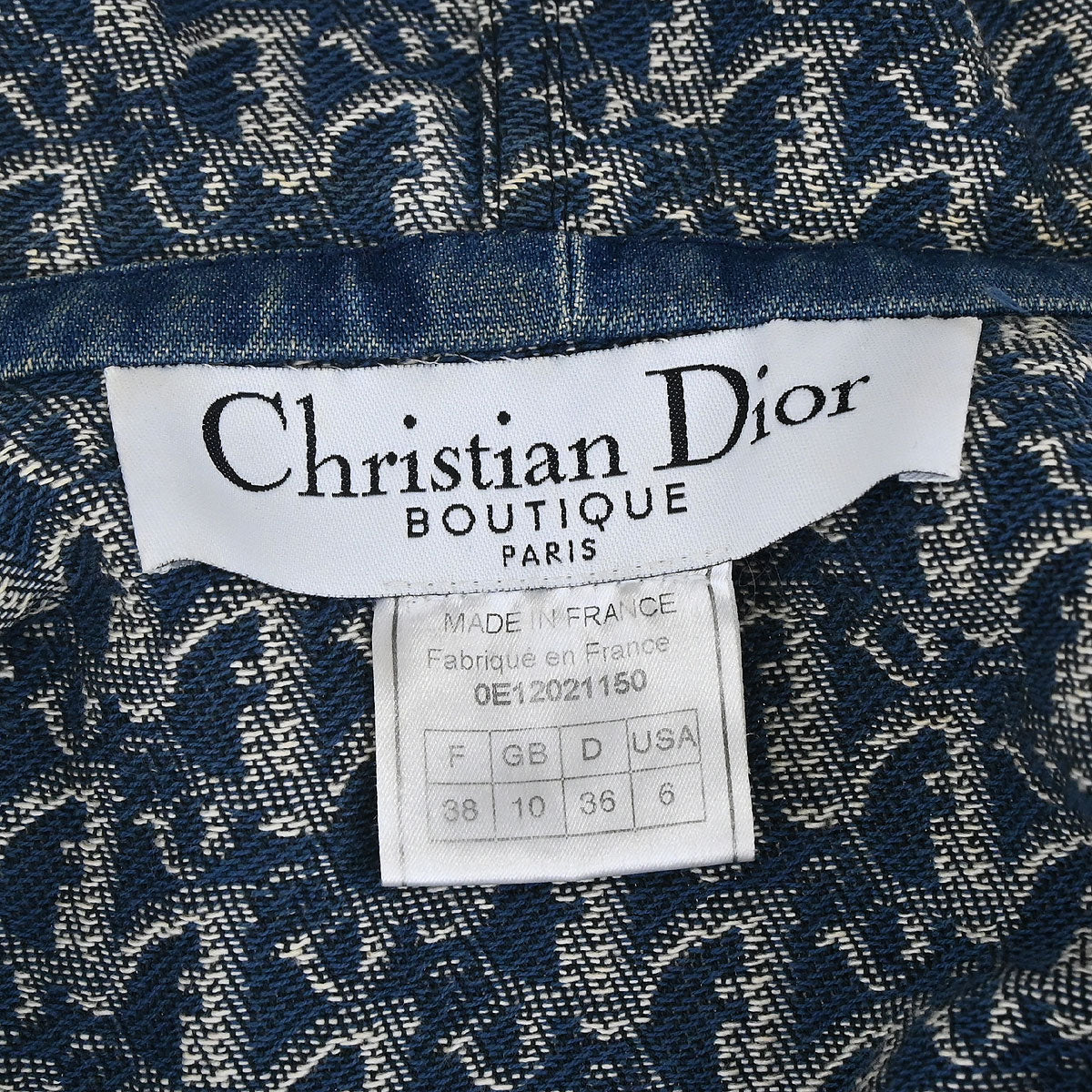 Christian Dior 2000 Zip Up Hooded Trotter Jacket Vest Navy #38