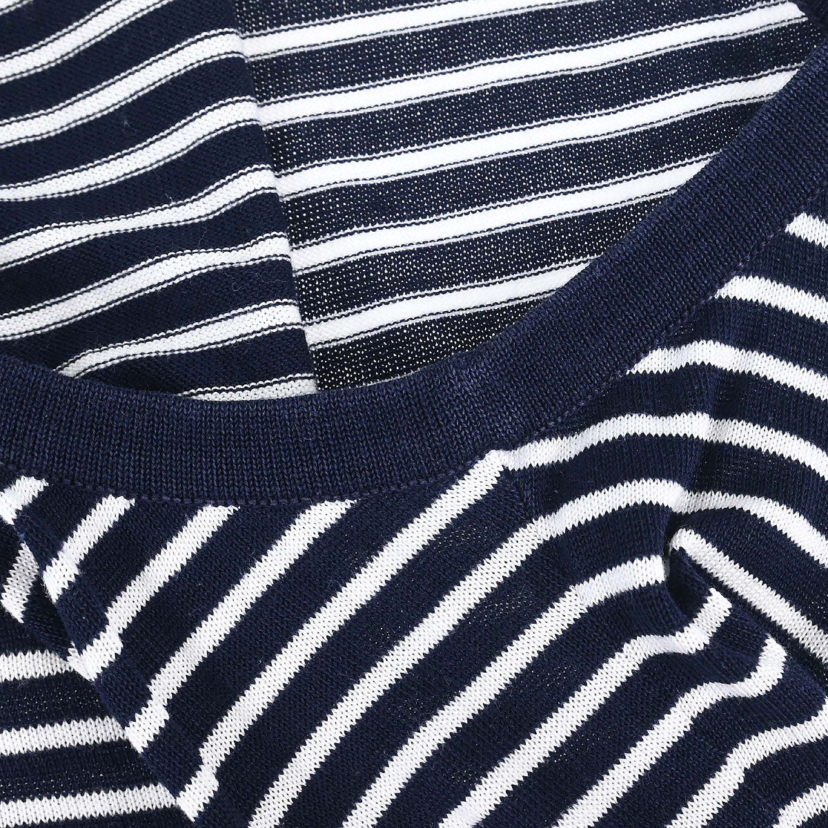 Chanel Striped Sleeveless Top Navy #38