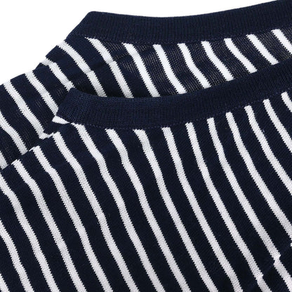 Chanel Striped Sleeveless Top Navy #38