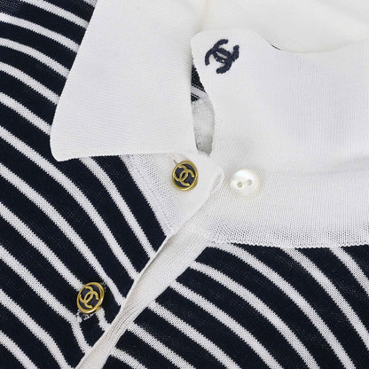 Chanel Striped Sleeveless Top Navy #38
