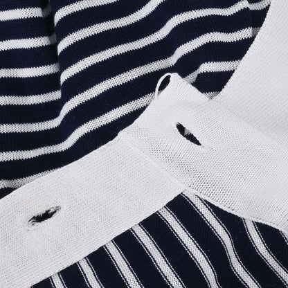 Chanel Striped Sleeveless Top Navy #38