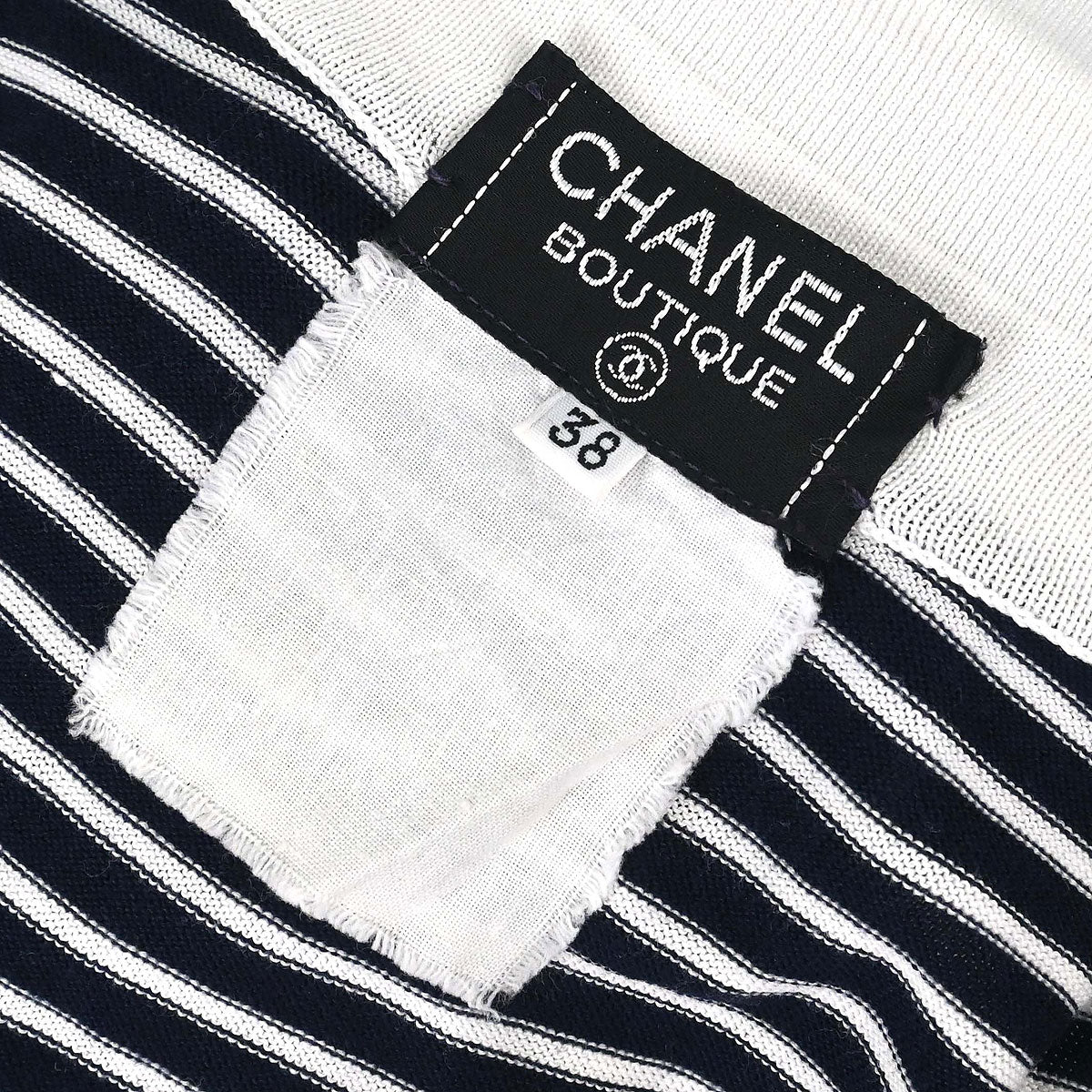 Chanel Striped Sleeveless Top Navy #38