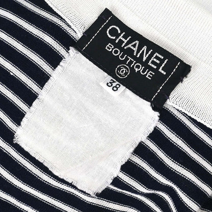 Chanel Striped Sleeveless Top Navy #38