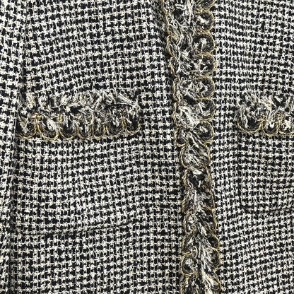 Chanel 2010 Collarless Tweed Jacket Black #34