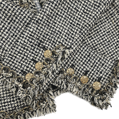 Chanel 2010 Collarless Tweed Jacket Black #34