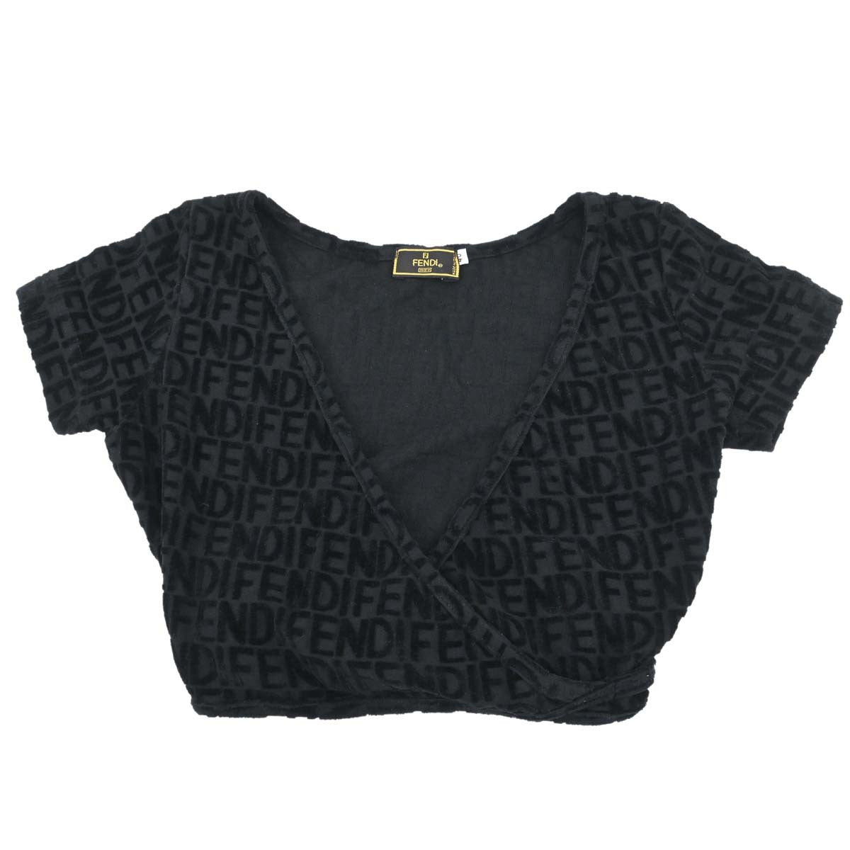 Fendi Wrap Cropped Top Black #40