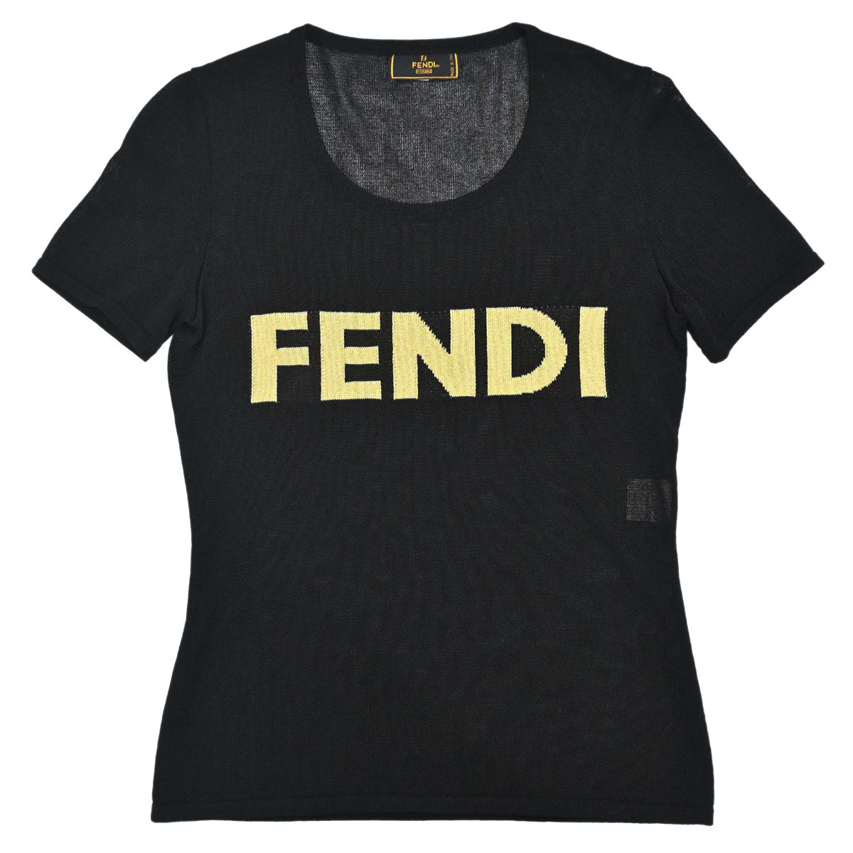 Fendi T-shirt Mesh Top Black