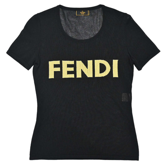 Fendi T-shirt Mesh Top Black