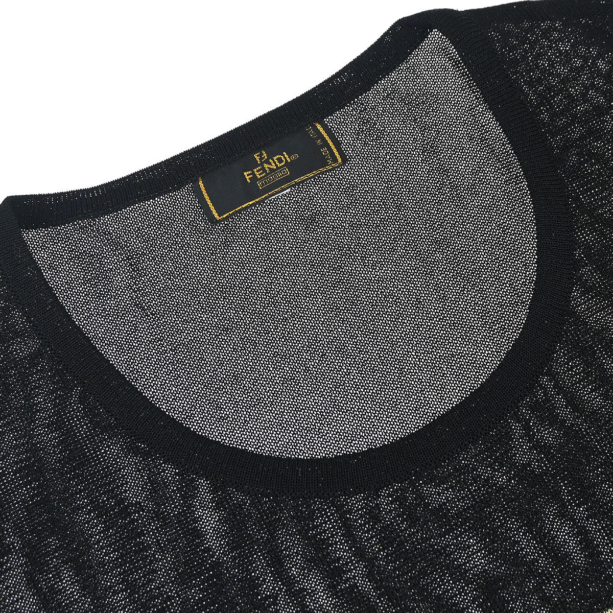 Fendi T-shirt Mesh Top Black