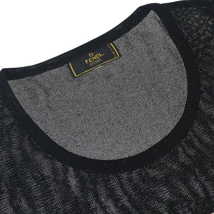 Fendi T-shirt Mesh Top Black