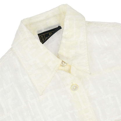Fendi Sleeveless Sheer Top Shirt Zucca White #40