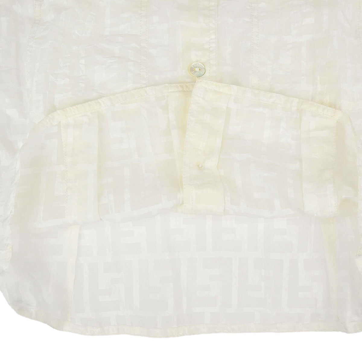 Fendi Sleeveless Sheer Top Shirt Zucca White #40