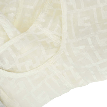 Fendi Sleeveless Sheer Top Shirt Zucca White #40