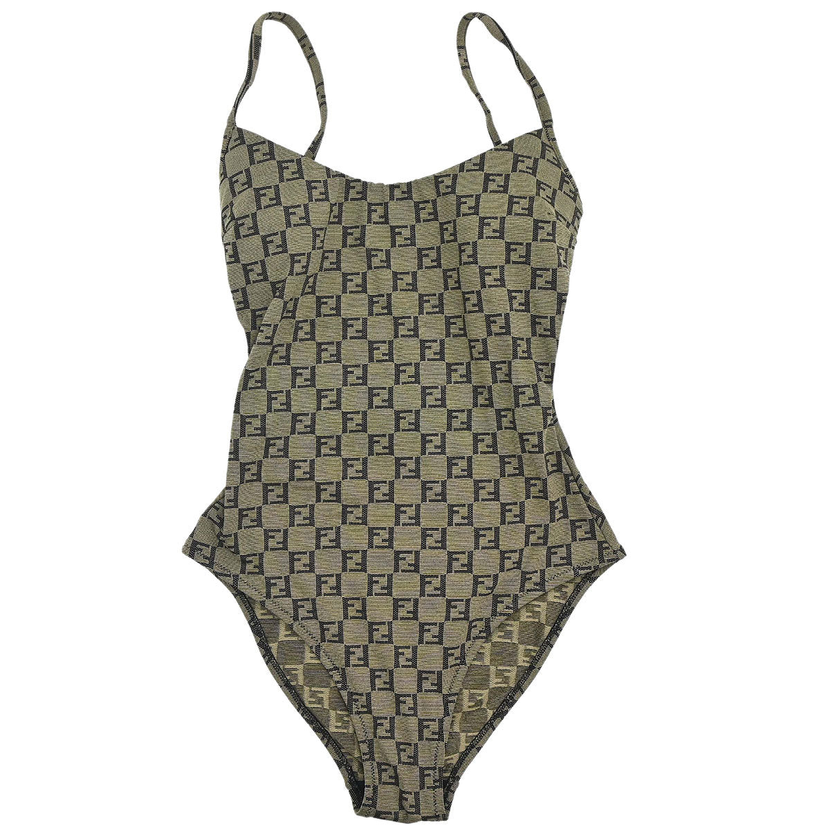 Fendi Zucchino Swimwear Swimsuit Khaki #40