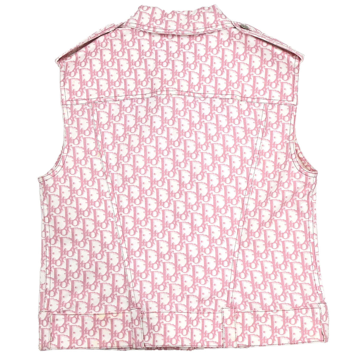 Christian Dior 2004 Single Breasted Trotter Jacket Vest Pink #40