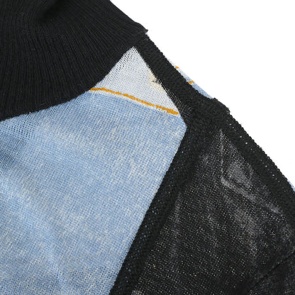 Christian Dior 2004 Zip Up Jacket Denim Print Light Blue #36