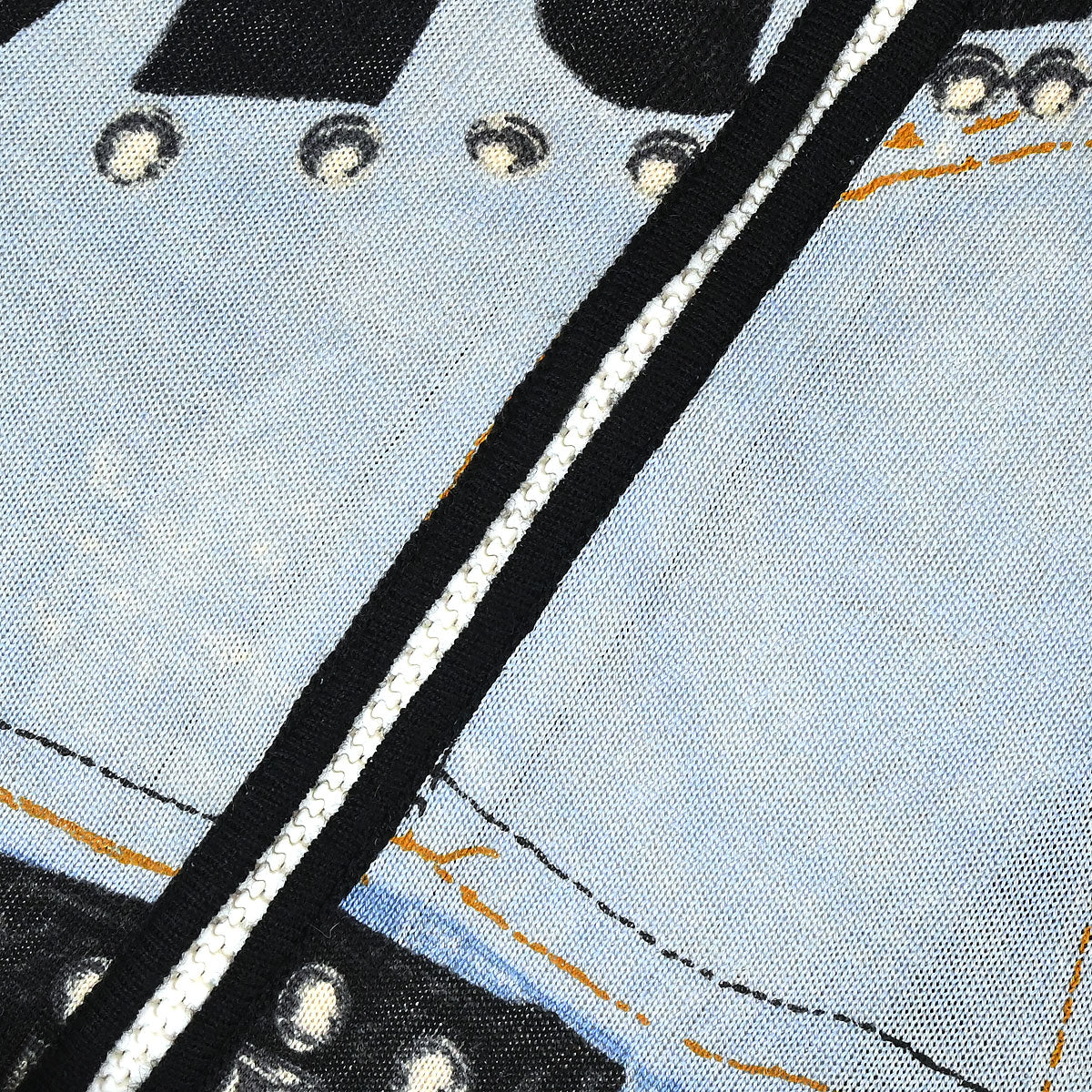 Christian Dior 2004 Zip Up Jacket Denim Print Light Blue #36