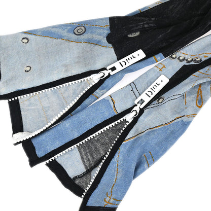Christian Dior 2004 Zip Up Jacket Denim Print Light Blue #36