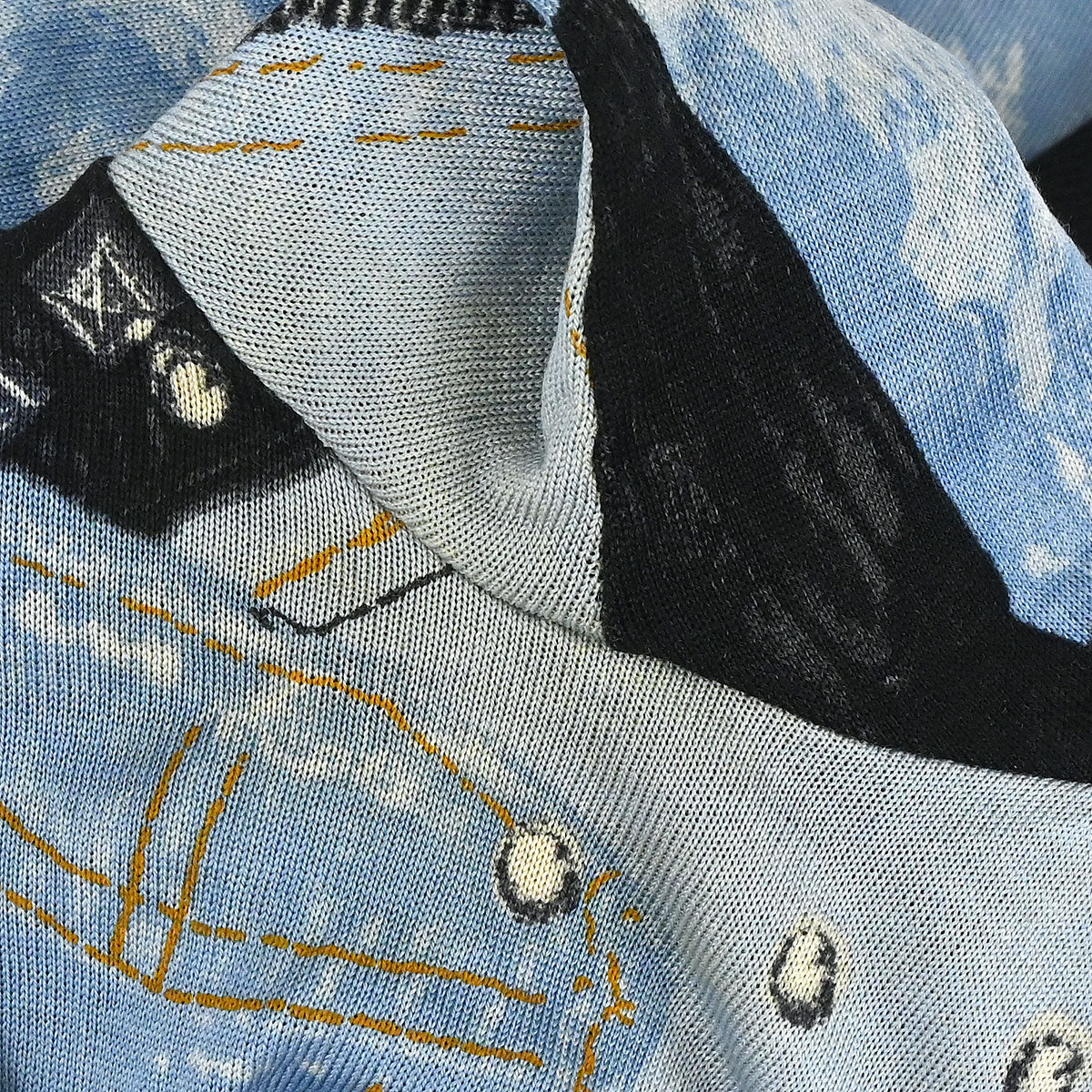 Christian Dior 2004 Zip Up Jacket Denim Print Light Blue #36