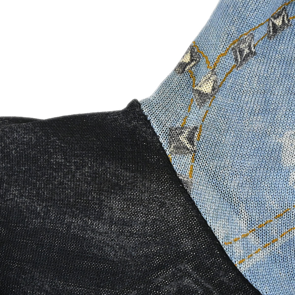Christian Dior 2004 Zip Up Jacket Denim Print Light Blue #36