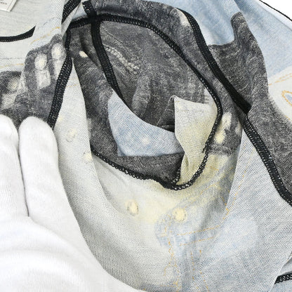 Christian Dior 2004 Zip Up Jacket Denim Print Light Blue #36