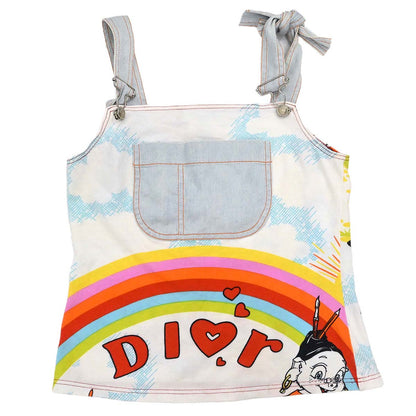 Christian Dior 2002 Cartoon Graphic Sleeveless Top White #38