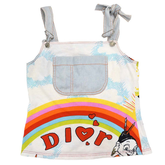 Christian Dior 2002 Cartoon Graphic Sleeveless Top White #38