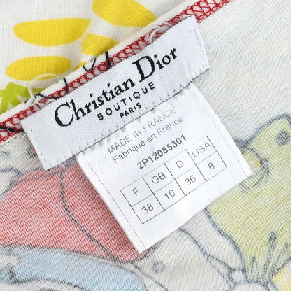 Christian Dior 2002 Cartoon Graphic Sleeveless Top White #38