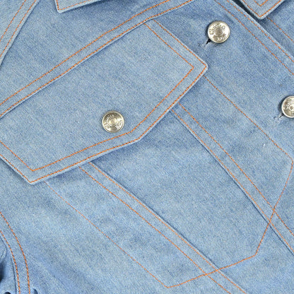 Christian Dior 2002 Embroidery Denim Jacket Light Blue #38