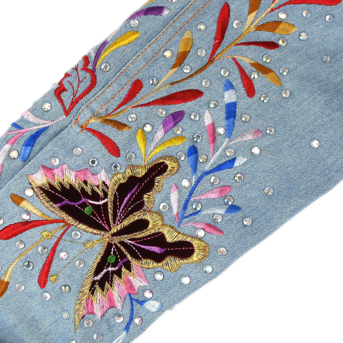 Christian Dior 2002 Embroidery Denim Jacket Light Blue #38
