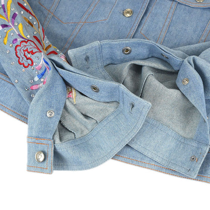 Christian Dior 2002 Embroidery Denim Jacket Light Blue #38