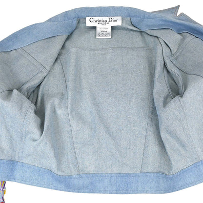Christian Dior 2002 Embroidery Denim Jacket Light Blue #38