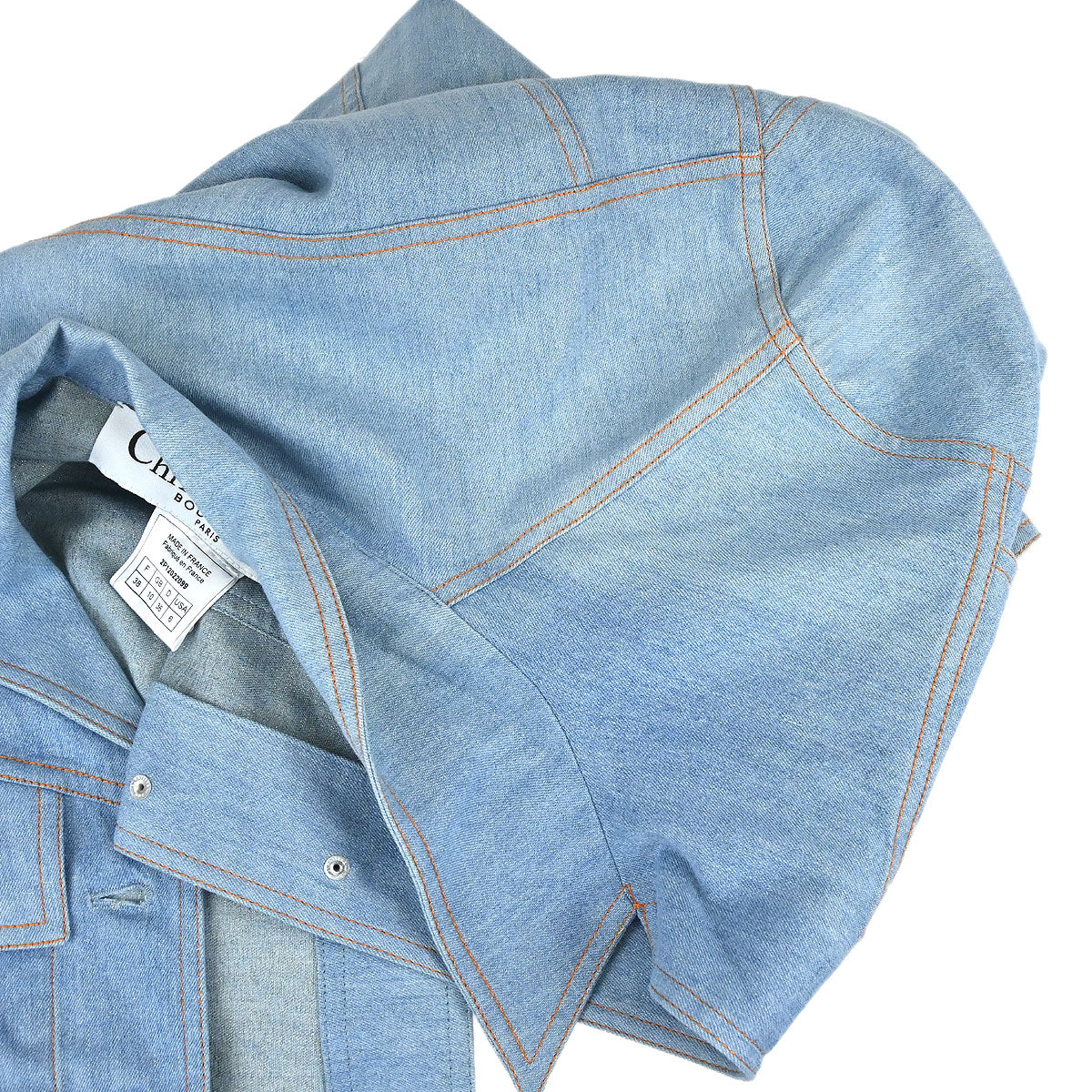 Christian Dior 2002 Embroidery Denim Jacket Light Blue #38
